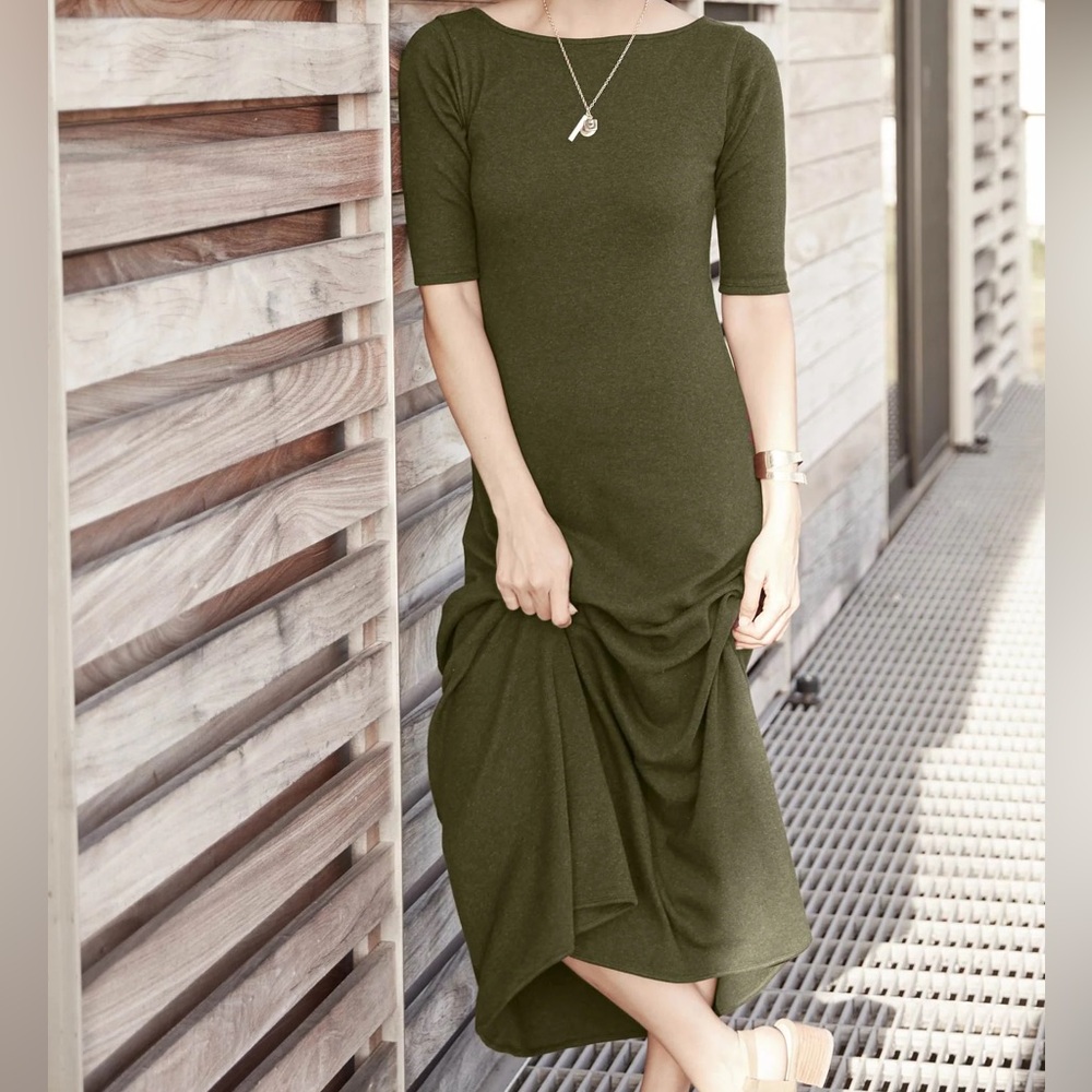 NWT Indigenous Brand Olive Green Midi Dress - XS